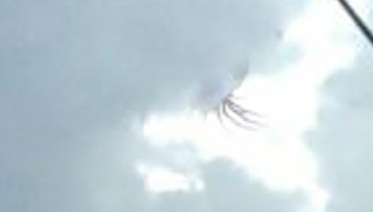 Creatură cu tentacule plutind în cer la Tapalpa Jalisco, Mexic